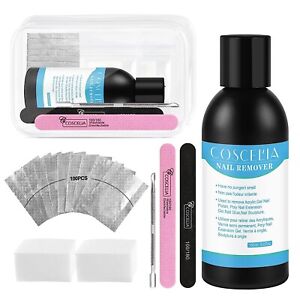 Nail Care Gel Polish Remover Kit Liquid Pads Wraps Tools Effortless Nail Care