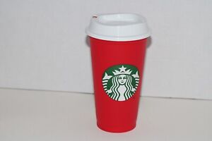 2013 Starbucks Red Coffee Reusable Plastic Travel Cup Tumbler 16 oz w/ Lid