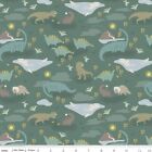 By The Yard, Cotton FLANNEL Dinosaurs Green ~ $3.99 Ships ANY Amount Of Fabric!