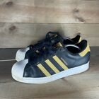 Adidas superstar Mens size 10 shoes black leather comfort sneakers