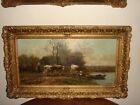 New ListingLarge antique oil painting, { Piet Bouter (1887-1968) - Landscape with cows  }.