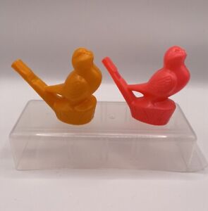 Vintage Water Warbler Bird Whistles Set of 2 Plastic Birds Toy