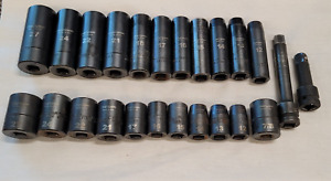 24 Craftsman Metric Deep Well Standard Impact Socket Extension Set 27mm-12mm USA
