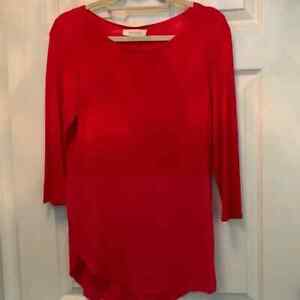 Vince Camuto Women’s Silky Casual Tunic Top Blouse Red Size M