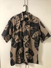 Cooke Street Hawaiian Original Shirt Mens Short Sleeve Aloha Brown Tribal XL