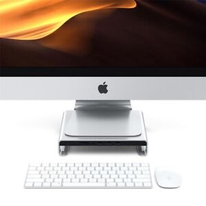 Satechi Aluminum USB-C Monitor Stand and Hub for Apple iMac, Silver