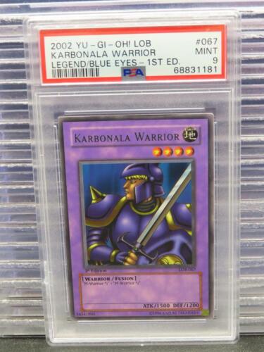 2002 Yu-Gi-Oh Legend Blue Eyes White Dragon Karbonala Warrior 1st Ed #067 PSA 9