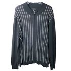 Alfani NWT Men's Striped Deep Black Full Zip Cardigan Sweater w/Pockets Size XL