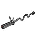 2-Piece Olympic Curl Bar with Collars, Black