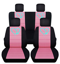 Custom fit SUV Seat Covers Anchor design blk-lit pink fits JK wrangler 2dr 07-18 (For: Jeep)