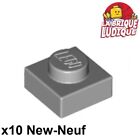 LEGO 10x Flat Plate 1x1 Grey/Light Bluish Gray 3024 New