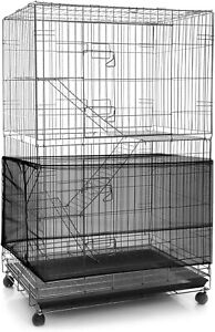Adjustable Bird Cage Net Cover Mesh Skirt Guard Seed Catcher, 118 x 15 Inch