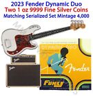 PAMP Fender Dynamic Duo 2 Coin Silver Set Precision Bass Guitar & Bassman Amp
