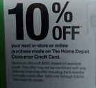 Home Depot Coupon 10% off exp 5/08/2024 Online or In-store, w/Card-No  Min.