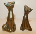 Vintage Solid Brass Statues Figurines Cats Felines PAIR