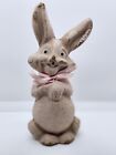 Vintage Pulp Paper Mache Easter Bunny Rabbit Pink 9