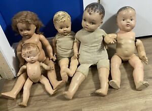 New ListingVintage Baby Doll Lot of 5 Plastic and Ceramic Antique Dolls