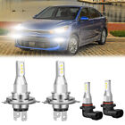 Combo LED Headlight Kit for Kia Rio 2012-2023 High/Low Beam + Fog Light Bulbs