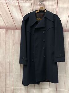 London Fog Limited Edition Mens Black Long Sleeve Trench Coat Size 40 Short