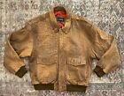 Vintage Overland Outfitters Grainy Leather Outback Jacket XL Satin Lined Bomber