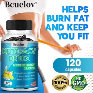 Keto + ACV Detox Weight loss Gummies to Burn Fat for Energy 30/60/120 Capsules