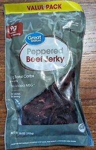 Great Value Peppered Beef Jerky Big 10 Oz Bag 9g protein