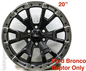 4 New Ford Bronco Raptor F150 20” Satin Black Carbon Ring Wheels Rims 6x135