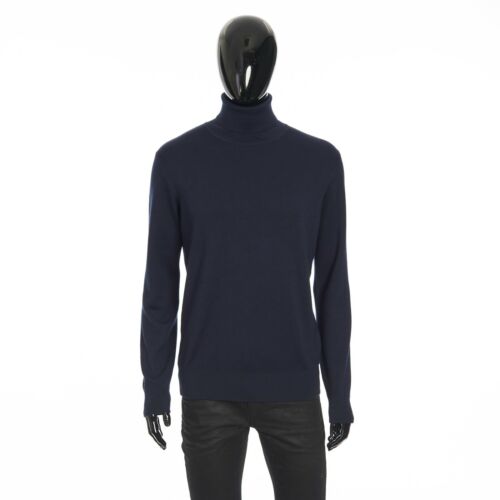 LORO PIANA 1695$ Navy Blue Turtleneck Sweater Balfour Silk Cashmere & Wool