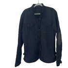 Scotch Soda Mens Jacket Black Size XXL Quilted Elbow Patch Snap Pockets Classic