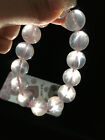 13.6mm Natural Rose Quartz Star Light Pink Crystal Round Beads Bracele AAA