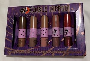 W7 Double Dipped Set of 5 Duel Ended Lipglosses & Lipsticks 0.14 oz ea NWB