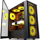 KEDIERS PC Case Pre-Install 6 PWM ARGB Cases Fans, ATX Mid Tower Gaming Case ...