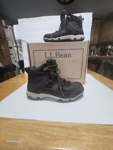 L.L. Bean Women's Trail Model 4 Hiking Boots Coffee Bean/Camp Green Size 8.5 W