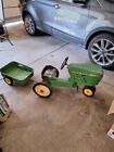 Vintage 1990s John Deere pedal tractor with wagon