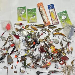 Huge lot of fishing Lures Spinner spoons Swim bates and more collectable vintage