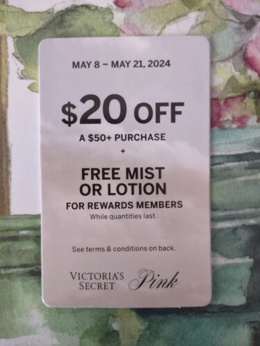 New ListingVICTORIA’S SECRET Coupon Codes: $20 off $50, Mist/Lotion for members 5/21/24