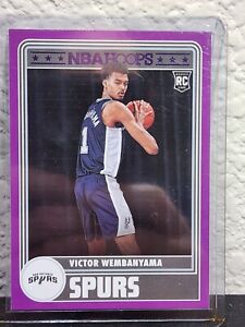 2023-24 Panini NBA Hoops Victor Wembanyama RC #298 Spurs Rookie Purple Parallel