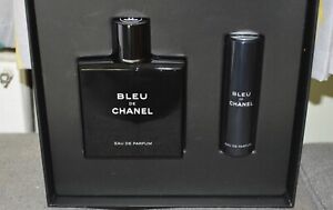 CHANEL Bleu De Chanel Eau De Parfum 2 piece gift set 3.4oz Spray & Travel Spray