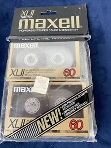 NEW Maxell XLII 60 Minute High Bias Audio Cassette Tapes 2 Pack Japan NOS