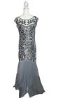 NWT Metme Elegant Gray Formal Evening Long Cocktail Party Dress Prom size medium