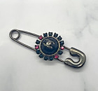 Auth CHANEL CC Pewter Rhinestone Safety Pin Brooch - USED / KP4516