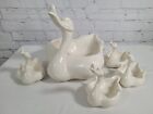 Hull Pottery Imperial MCM #23 White Swan & 4 Babies Planter 1950’s Centerpiece
