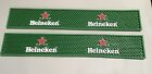 (2 Pack) Heineken Bar Rail Spill Mat 21” x 3 1/4” Beer New double Red Star
