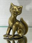 Nice VINTAGE Brass Figural Animal Sitting Cat 3 5/8
