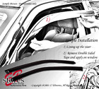 Tape-On Rain Guard Window Visor Jet Black 2pcs For 1988-1991 Honda CR-X Coupe