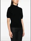 Sag Harbor Mockneck Short Sleeve Sweater Acrylic Black Size M