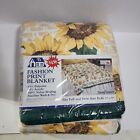 Vintage Beacon Fashion Print Blanket SUNFLOWER Fits Full and Twin 72