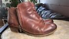 Lucky Brand Women's Basel Ankle Bootie Size 8 US Brown/Toffee Leather Zip