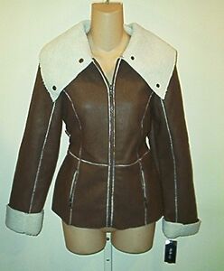 Style & Co NWT  Oversized Collar Faux Shearling Jacket  PS