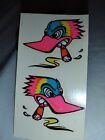 Impko Vintage Mr. Horsepower Clay Smith Car Decal Pair Hot Pink Woodpecker Rare